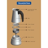 Tramontina Stainless Steel Moka Pot, 350ml