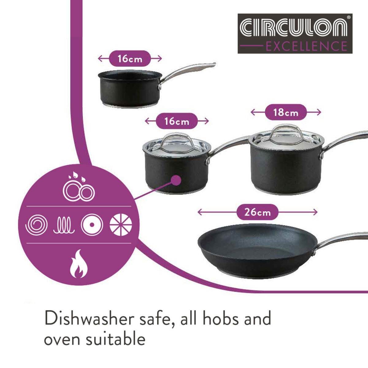 Circulon Excellence Cookware Set, 4 Piece