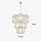 Dimensions of Impex Chicago 13 Light Ceiling Pendant Light in Matt Gold