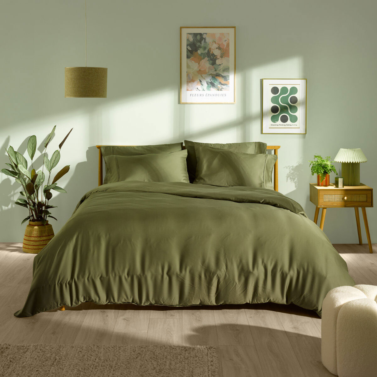 Panda Signature+ Bamboo Lyocell 320 Thread Count Bedding Set in 4 Sizes, Green