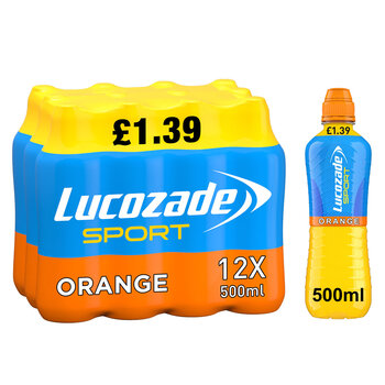 Lucozade Sport Orange PMP £1.39, 12 x 500ml 