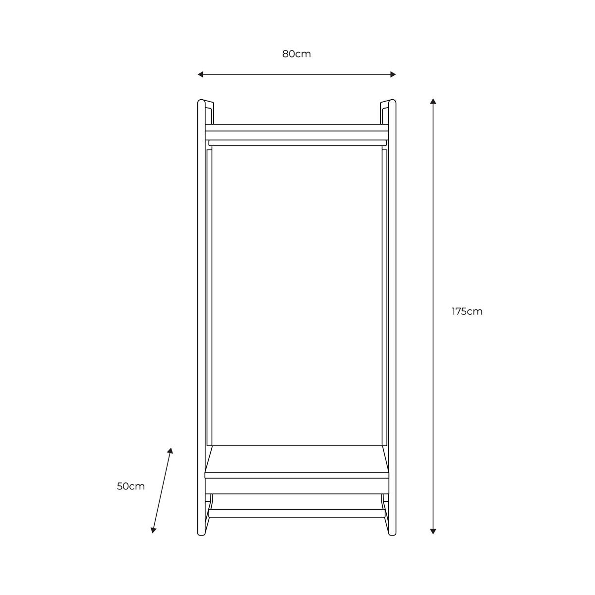Gallery Craft Oak Open Wardrobe