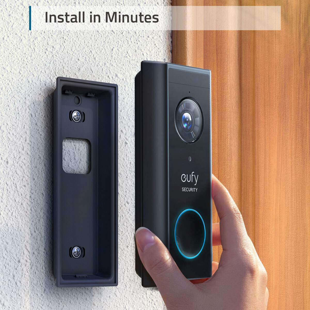 Lifestyle image showcasing ease of installation for doorbell