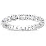 1.00ctw Round Brilliant Cut Claw Set Diamond Eternity Ring, 18ct White Gold