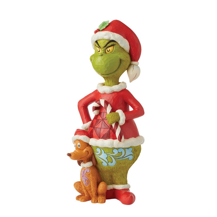 20 Inch (51cm) Grinch and Max Hand Painted Statue by Jim Shore