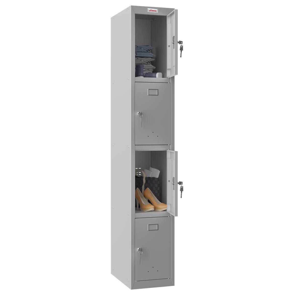 Phoenix PL Series PL1430GGK 1 Column 4 Door Personal locker in Grey