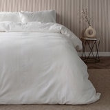 Belledorm Waffle Stripe Duvet Set in 4 sizes, Vanilla