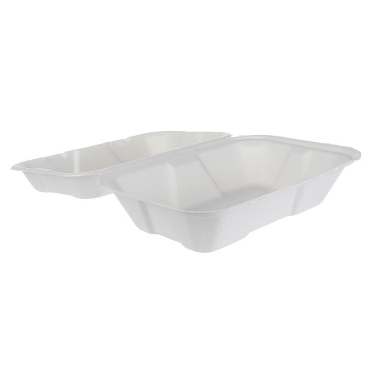 9" x 6" (22.8 x 15.2 cm) Hinged Bagasse Containers, 200 Pack Costco UK