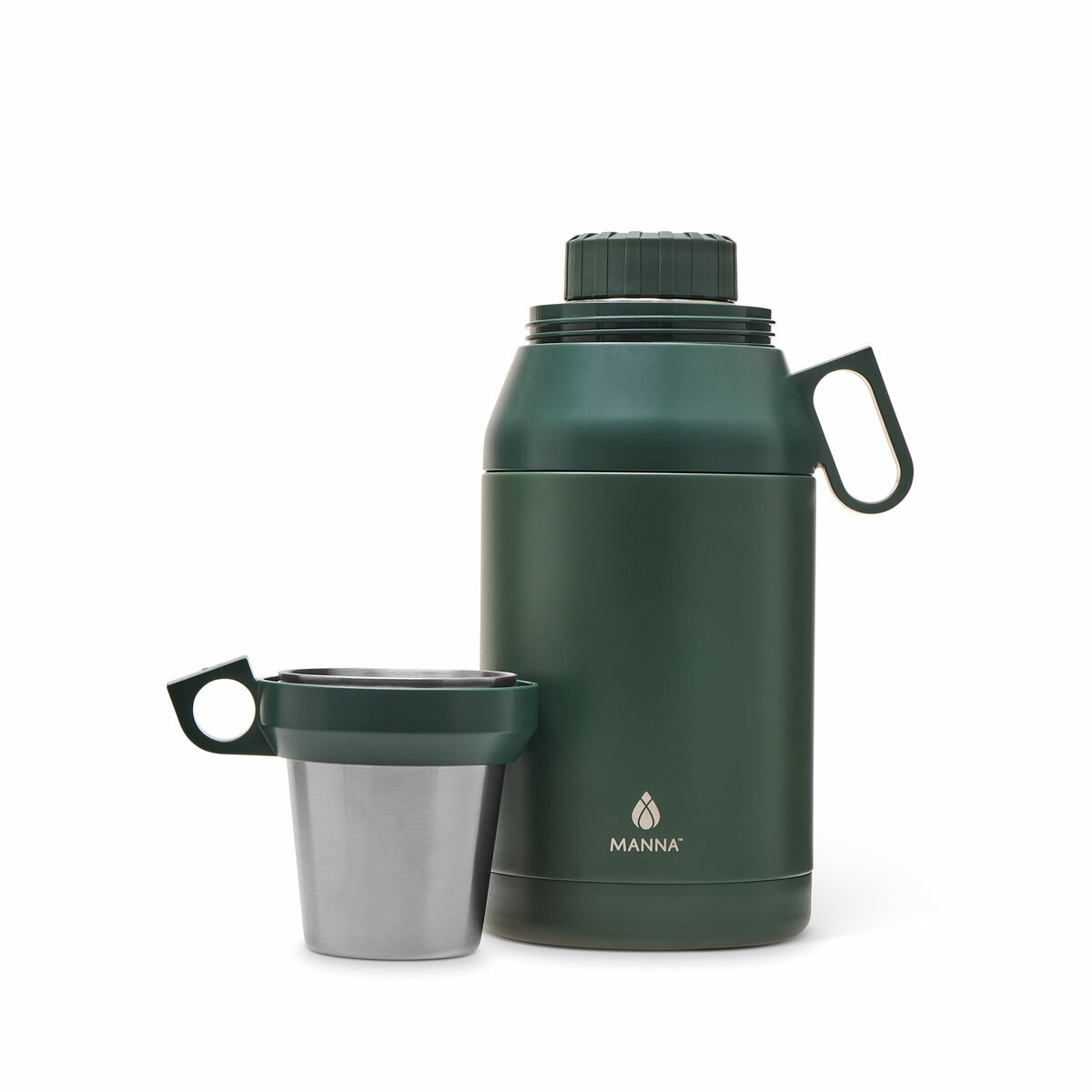 Manna Stack Jug with 4 Stackable Stainless Steel Cups, 1.9L in 2 Colours