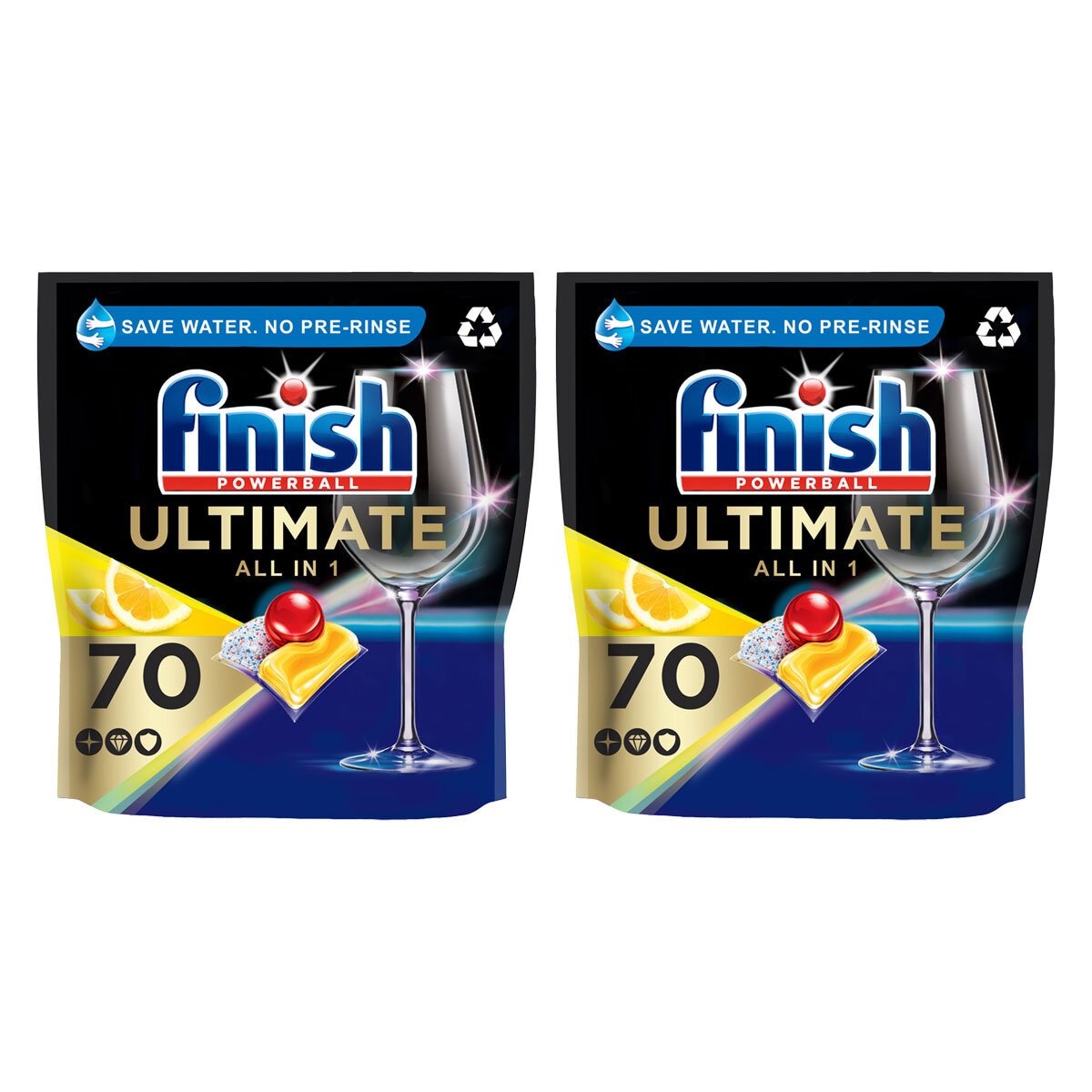 Finish Quantum Ultimate Lemon Sparkle, 2 x 70 Tablet Pack