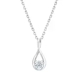 0.30ct Circle Diamond Pendant, 14k White Gold