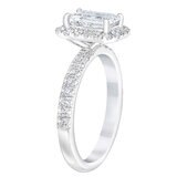 2.65ctw Emerald Cut Diamond Halo Ring, Platinum
