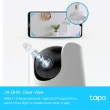 TP-Link Tapo C225 2K 4MP Pan/Tilt AI Home Security Wi-Fi Camera - 2 Pack