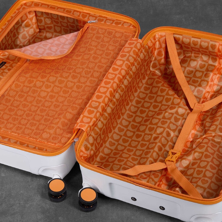 ROCK Love Island Medium Suitcase White / Orange ROCK Love Island Medium Suitcase White / Orange