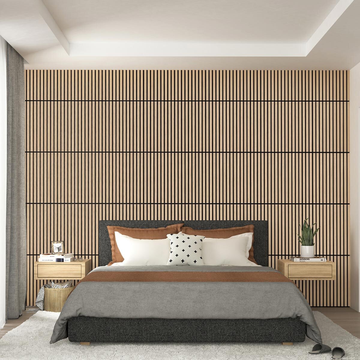 Artika Sonolok Acoustic Wall Panel Set in Oak & Black, 4 Pack