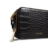 Ted Baker Stina Croc Mini Camera Bag in Black