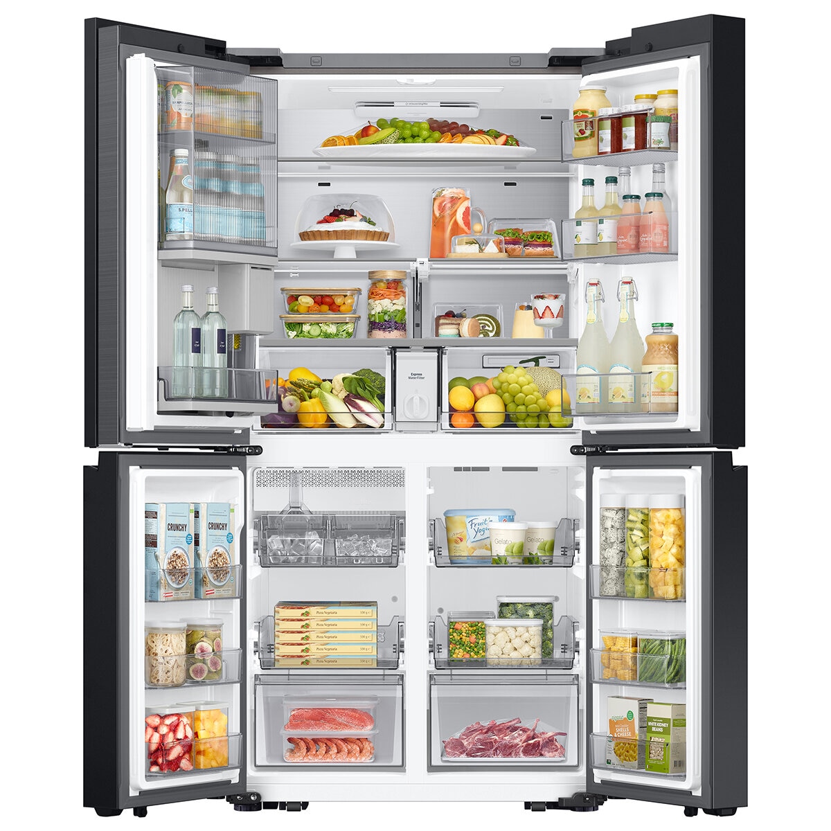 Samsung Bespoke SpaceMax RF65DB970E22EU 645L Smart Multi Door Fridge Freezer, Clean Black
