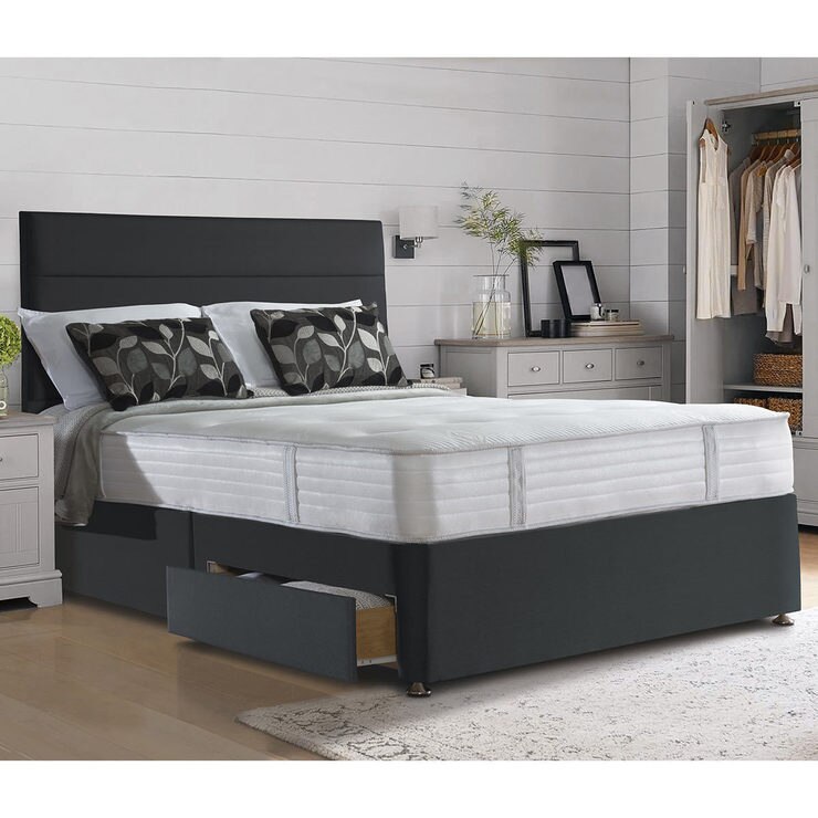 Sealy Charcoal Fabric Full Height Headboard, Super King Costco UK