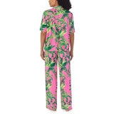 Room Service Notch Collar 2 Piece PJ Set in Pink