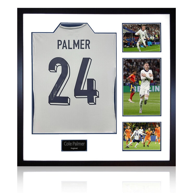 Cole Palmer Signed England Shirt Elite Frame Cole Palmer Signed England Shirt Elite Frame