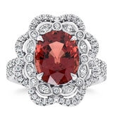 Oval Cut Spinel & 0.80ctw Diamond Halo Ring, Platinum