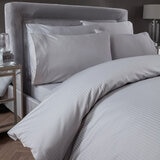 Boutique Living 800 thread count Egyptian cotton  six piece bedding set in silver with sateen stripe