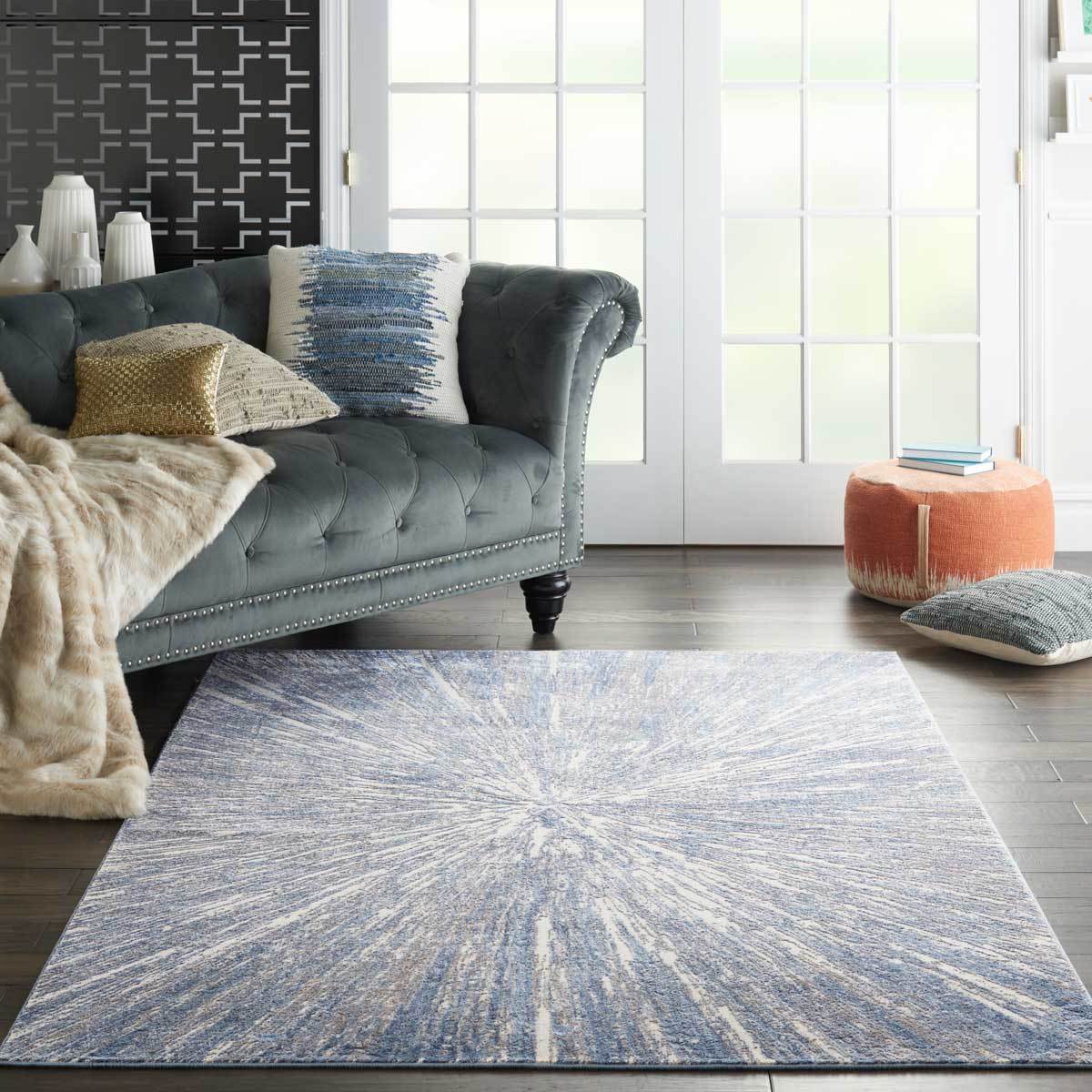 Lifestyle image of rug in furnished living space