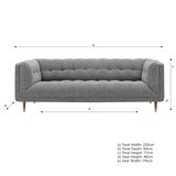 Isla Grey Fabric Large 3 Seater Sofa