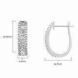 1.52ctw Princess & Round Brilliant Cut Diamond Hoop Earrings, 18ct White Gold