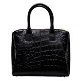 Osprey London Croc Leather Women's Handbag, Black