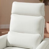 Aiden & Ivy Elton Cream Leather Manual Reclining Chair Aiden & Ivy Elton Cream Leather Manual Reclining Chair