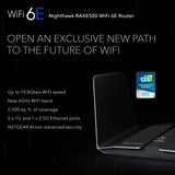 Netgear Nighthawk RAXE500 Tri-Band 6E Router 10.8Gbps,6GHZ,RAXE500-100EUS