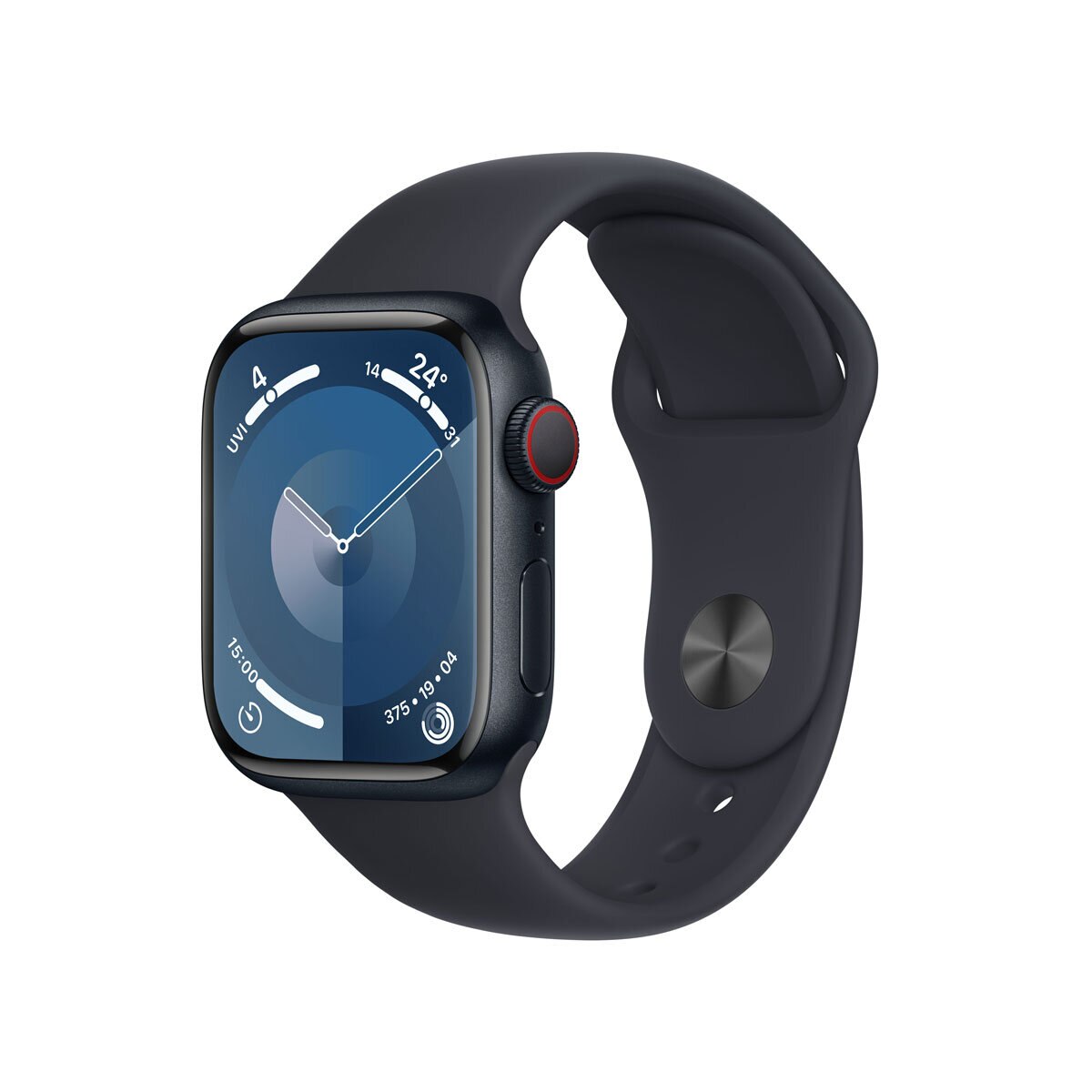 Apple Watch Series 9 Cellular, 41mm Midnight Aluminium Case with Midnight Sport Band S/M, MR8X3QA/A