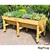 VegTrug 1.8m Medium Raised Wooden Planter in Natural Wood Colour