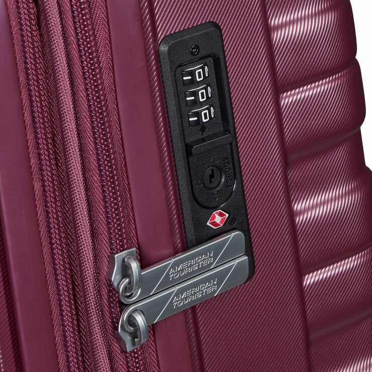 American Tourister 3pc Luggage Set Spinner Case Purple Rose American Tourister 3pc Luggage Set Spinner Case Purple Rose