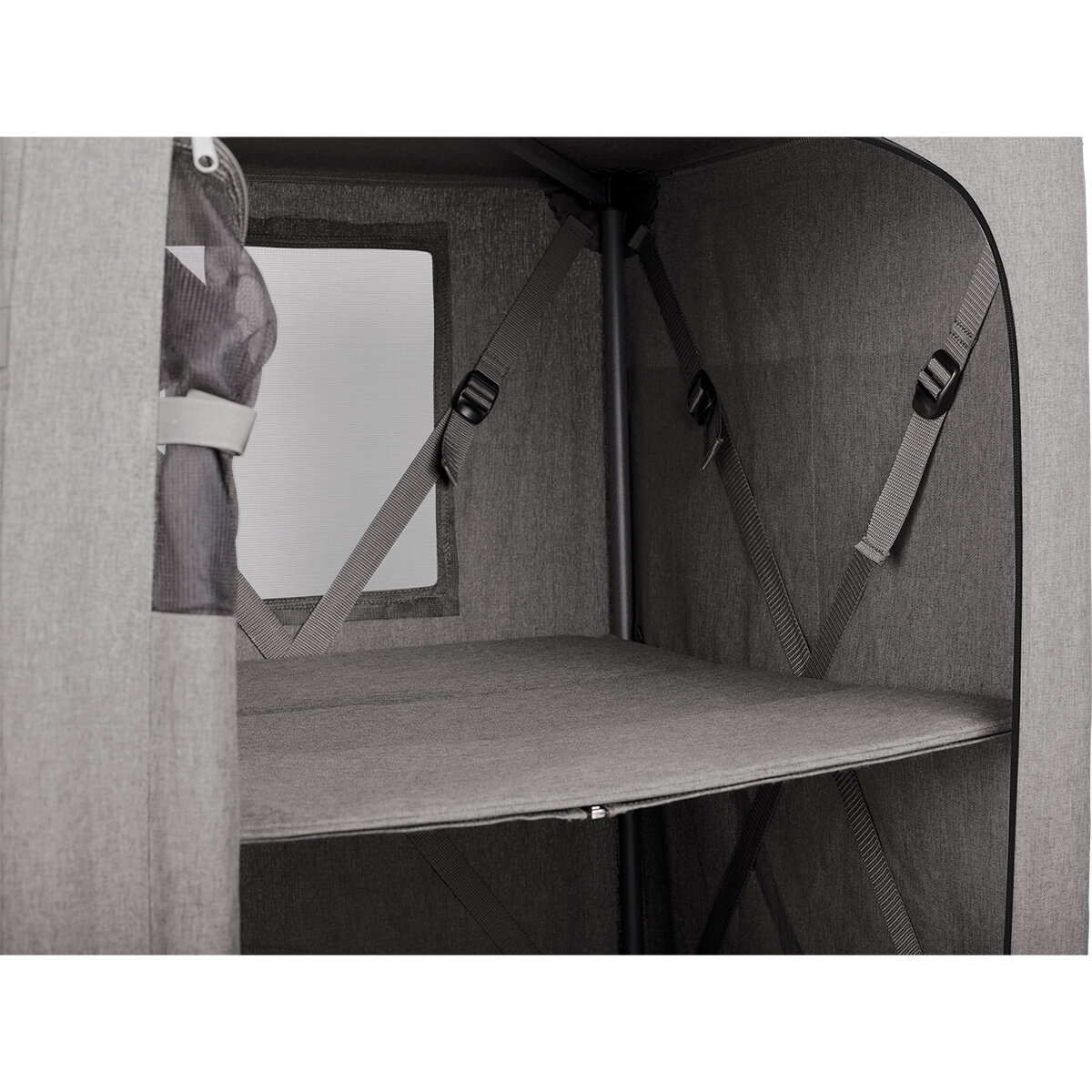 Studio image of a shelf in the cupboard