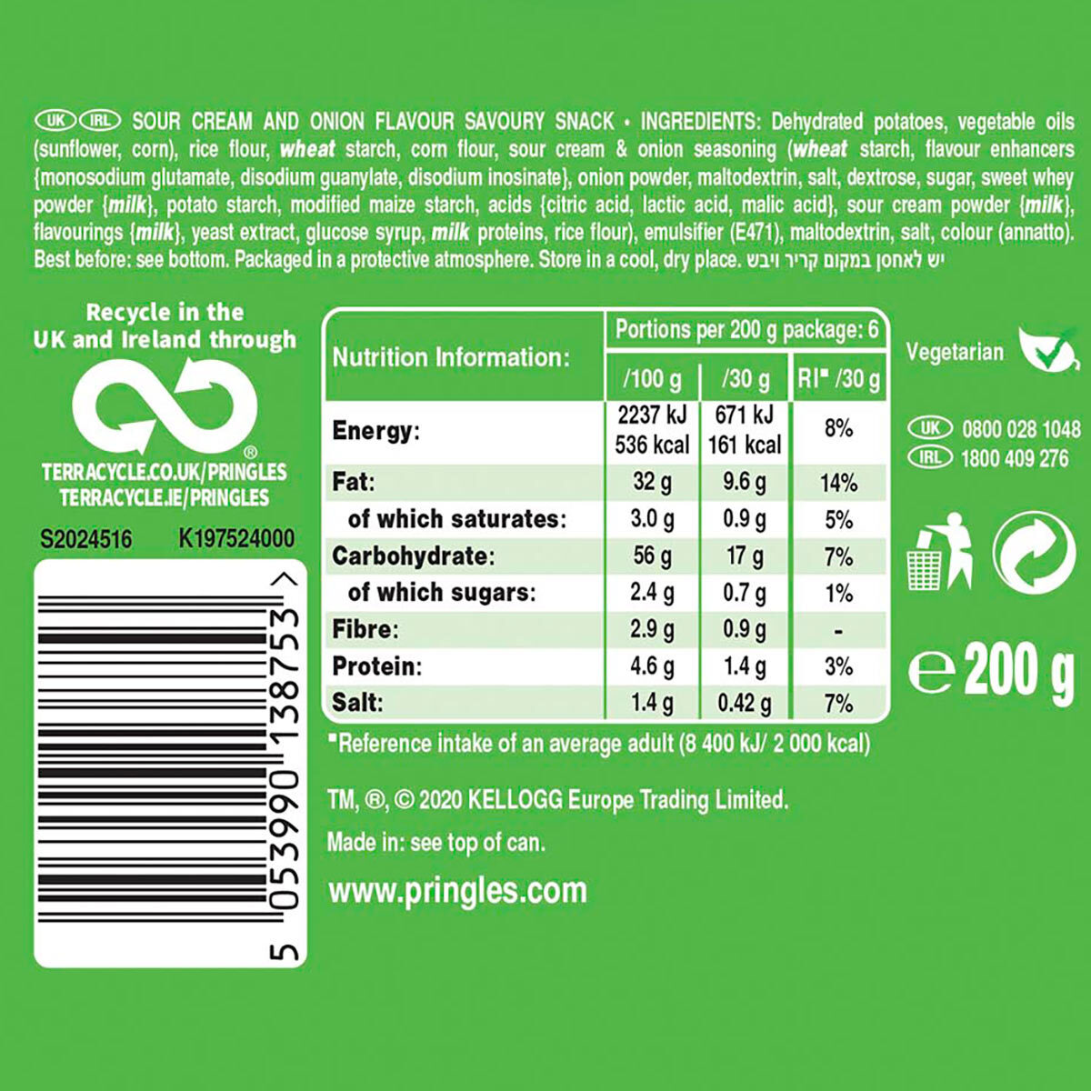 Back of Pack info