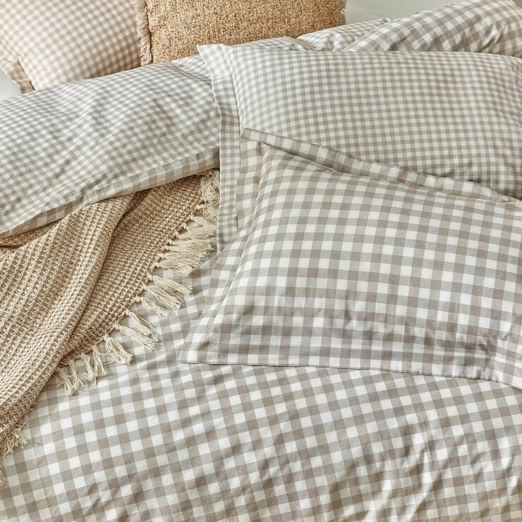 Yard Barton 100% Cotton Natural Gingham Duvet Cover Set in 4 Sizes Yard Barton 100% Cotton Natural Gingham Duvet Cover Set in 4 Sizes