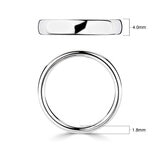 4.0mm Basic Court Wedding band. Platinum