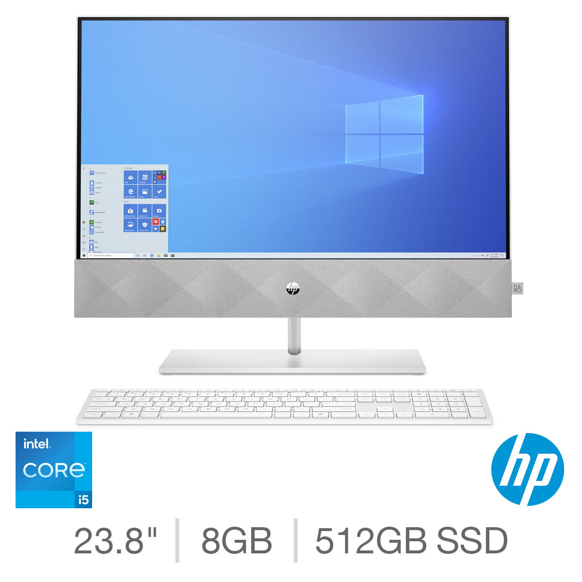 HP Pavilion, Intel Core i5, 8GB RAM, 512GB SSD, 23.8 Inch, All in One Desktop PC, 24-k1025na
