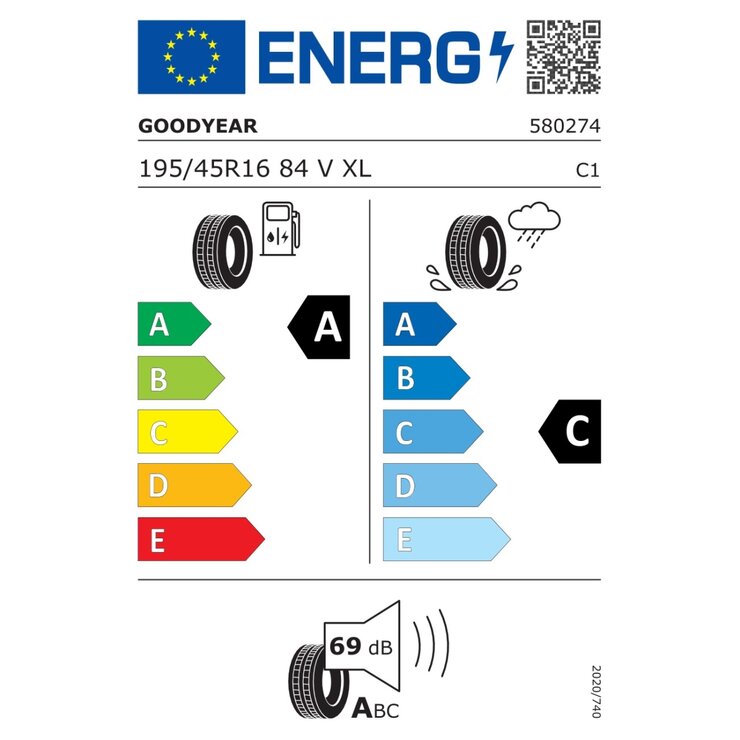 Goodyear 195/45R16 84V EFFIGRIP PERF XL