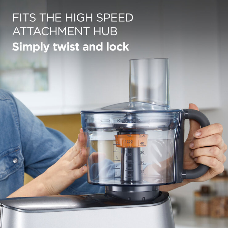 Lifestyle image of Kenwood Food Processor Attachment describing use Lifestyle image of Kenwood Food Processor Attachment describing use