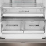 Haier HB18FGSAAA, Multidoor Fridge Freezer, E Rated in Titanium Steel