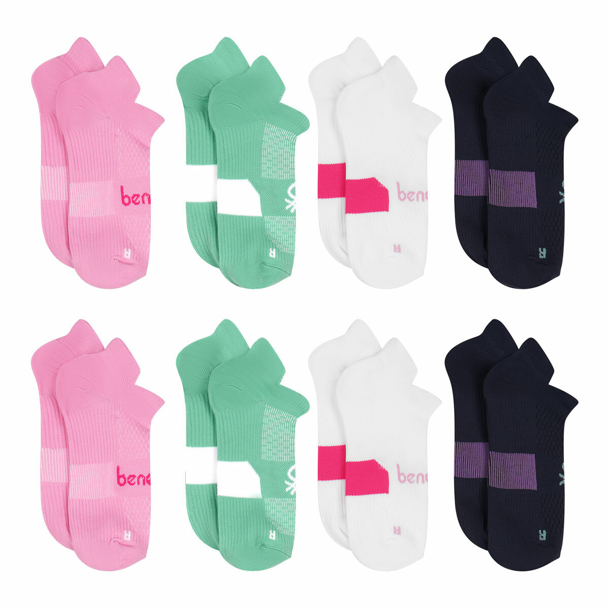 United Colors of Benetton Ladies Trainer Sock 8 Pack in Green