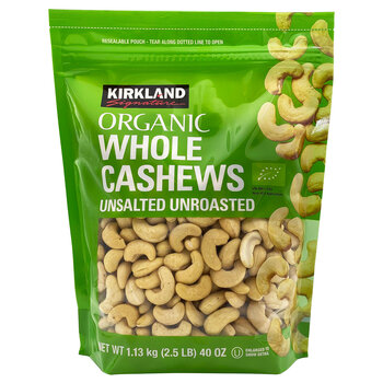 Kirkland Signature Organic Cashews Bag, 1.13kg
