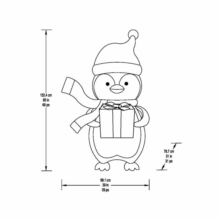 5ft LED Penguin With Gift Box