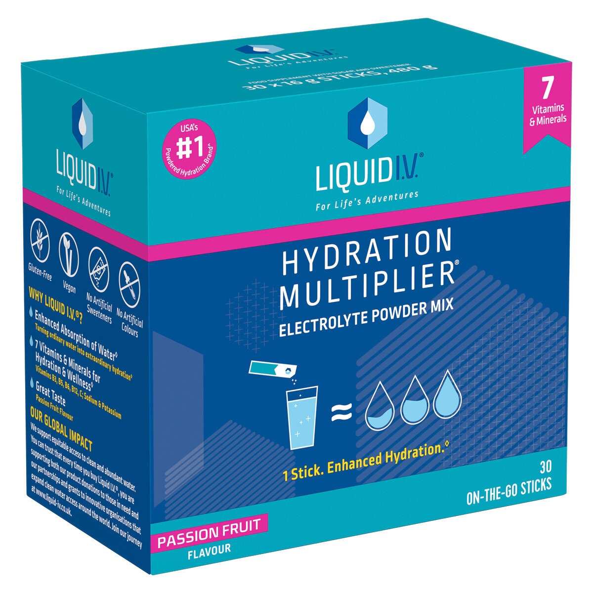 Liquid IV Hydration Sachets, Passion Fruit Flavour 30 sachets