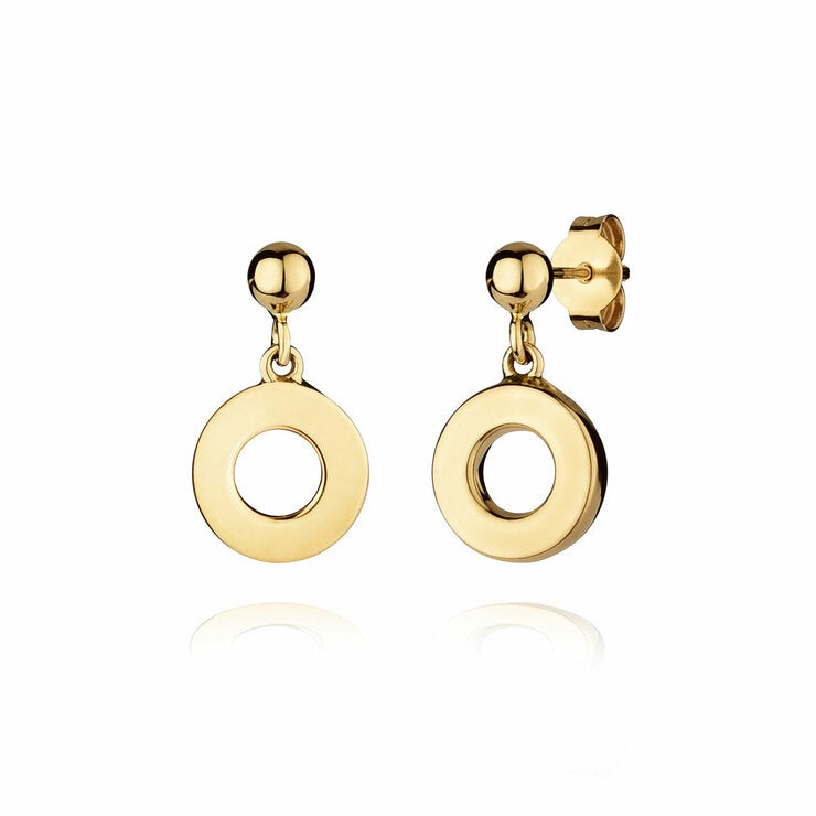 14ct Yellow Gold Circle Drop Earrings 14ct Yellow Gold Circle Drop Earrings