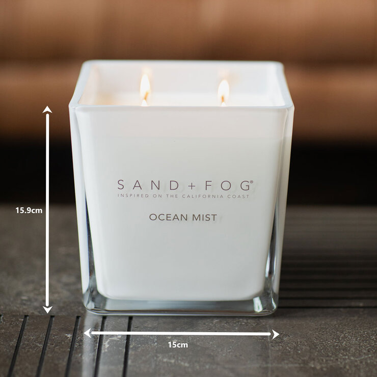 Sand & Fog Square 4 Wick Candle in Ocean Mist