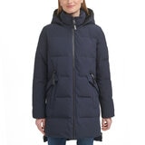 DKNY Women's Long Down Puffer Coat in Navy